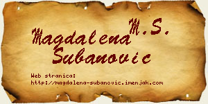 Magdalena Subanović vizit kartica
